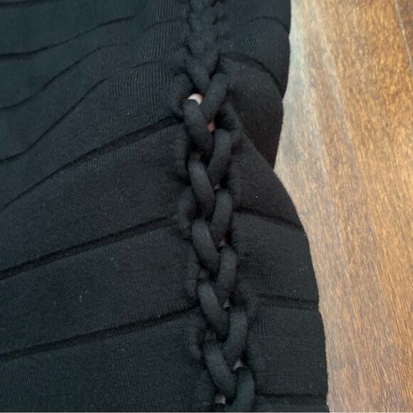 Express Black Women's Bandage Skirt With Braided Details, Bodycon, Size XS, NWT - Picture 4 of 12